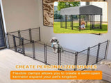 Dog Kennel Outdoor with Roof, 4.23'x5.82'x4.83' Welded Wire Enclosure, Heavy Duty Dog Crate with 24433657