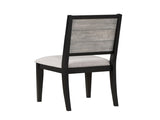Set of 2 Dining Chairs with Upholstered Seat, Grey and Black B016P227318