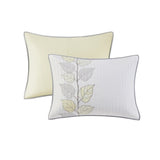 6 Piece Embroidered Quilt Set with Throw Pillows Yellow Full/Queen B03597620