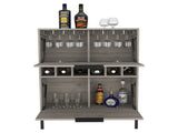 Bar Cabinet Puertu, Six Wine Cubbies, Double Door Cabinet, Light Gray Finish B092123057