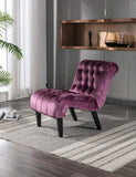 COOLMORE Modern Velvet Armless Accent Living Room Chair / Leisure Chair,Upholstered Fabric Button W39550126