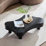 42.52 Inch Modern Wooden Handcraft Drum Coffee Table Irregular Shaped Coffee Table for Living W2582P213393