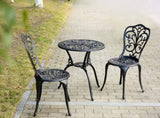 Best Choice Products 3-Piece Outdoor Rust-Resistant Cast Aluminum Patio Bistro Set Black W640P250968