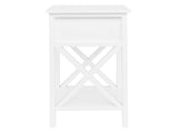 Nightstand Modern End Table, Side Table with 1 Drawer and Storage Shelf, White 35743905