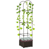 ZNTS Planter、Flower shelf, Garden Bed with Trellis 85565850