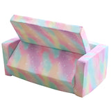 KS-Series All-Sponge Kids Double Foldable Sofa Bed Spray-Print Slant Peach Fabric 44768340