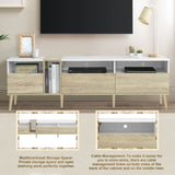 Modern TV with 3 Drawers and Open Shelves, Media Console Table for TVs up to 80'', Entertainment N710P234108K