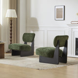Modern Lounge Chair with Polyester Upholstery, Sturdy Wood Base With Walnut Finish, N767P241702G