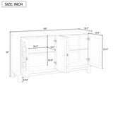 ZNTS Large Storage Space Sideboard, 4 Door Buffet Cabinet with Pull Ring Handles for Living, Dining 18855079