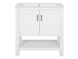 24" Modern Bathroom Vanity with Elegant Twill Design & Soft-Close Hinges, Bathroom Cabinet with Back N710P446535K