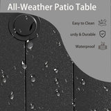 VRSHWO"Outdoor Round Patio Dining Table 4-6, All Weather Metal Dining Table with Umbrella Hole W213P332251