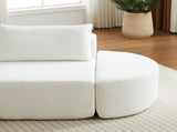 106.3-inch V-shaped modular sofa set in chenille fabric, featuring three throw pillows and two W3505P383961