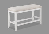 1Pc Transitional White Finish Fabric Upholstered Counter-Height Dining Bench B011P193051