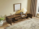 59" Mid Century Modern TV Stand for TVs up to 65", Walnut Entertainment Center with Open Storage & W1801P457802