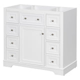 ZNTS 36" Bathroom Vanity without Sink, Cabinet Base Only, One Cabinet and Six Drawers, White WF306253AAK