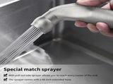 Two-Handle Kitchen Faucet with Pull-Out Side Sprayer, 360 Swivel 304 Stainless steel, 4-hole 8 inch 51174097