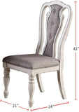 ZNTS Antique White Set of 2 Chairs Grey Upholstered Tufted unique Design Chairs Back Cushion Seat HSESF00F1825