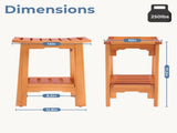 14" Teak Shower Bench, Bathroom Spa Stool for Small Bathrooms Tub Outdoor Use, Non-Slip Adjustable 41294294