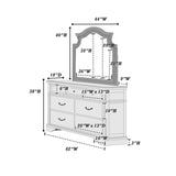 ZNTS Antique White Wooden 1pc Dresser Only Bedroom Formal Antique Walnut Top Storage 7-Drawers Dresser B011P236768