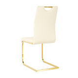 Modern PU dining chair Living room chair Upholstered chair, gold metal chair leg design, kitchen, W210P164983