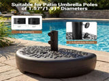 Refillable Half-Round Patio Umbrella Base, 55 LBS Mixed Fill Capacity for Secure Stability 93660627