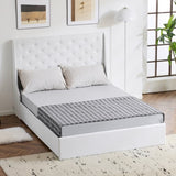 Upholstered Queen Platform Storage Bed Frame with 4 Drawers, Wingback Headboard with Button Tufted 78963941