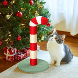 Christmas Cat Scratching Post, Cute Candy Cane Cat Scratcher with Sisal Scratching Post & Soft 87377269