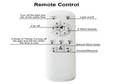 Modern 52 Inch Led Ceiling Fan 110V 6 Speed Wind 5 Blades Remote Control Reversible DC Motor W934P189486