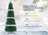 8ft Slim Pencil Christmas Tree - Space-Saving Design for Small Corners, 1000 Realistic PVC Branches 30449592