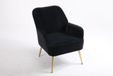 ZNTS Modern Mid Century Chair velvet Sherpa Armchair for Living Room Bedroom Office Easy Assemble W1361102502