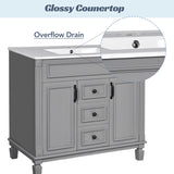 36'' Bathroom Vanity with Top Sink, Modern Bathroom Storage Cabinet with 2 Soft Closing Doors and 2 N710P230231E