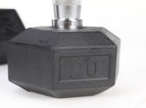 20LB HDRS Rubber Coated Solid Cast Iron Dumbbell with Contoured Chrome Handle, Hexagon 03299427
