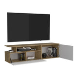Selma Floating 63" Wide Tv Stand with Two Cabinets, Six Shelves, Cable Management , Entertainment B070P286444