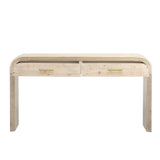 ZNTS TREXM Unique Retro Silhouette Console Table with Open Style, Two Top Drawers for Entrance, Dinning WF317094AAD