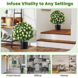 2 Pack Lifelike Artificial Potted Plants - White 68459043