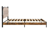 Queen Bed Frame , Upholstered headboard with Charging and Touch sensitive LED Lights, Under Bed W311P416222