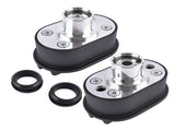 Aluminum Valve Cover Breather PCV Combo Kit Finned Valve Cover Breather Black 63183266