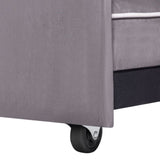 1 multifunctional foldable sofa bed in 3 different lengths, modern sofa, upgraded suede fabric, W1910P268395