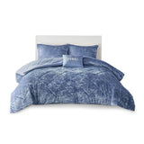 Full/Queen Velvet Comforter Set with Throw Pillow B03595988