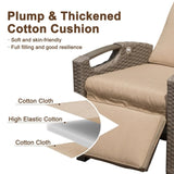 Outdoor Recliner Chair, Patio Recliner with Hand-Woven Wicker, Flip Table Push Back, Adjustable W1859P196426