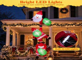 9.2 FT Hanging Christmas Inflatable with 3 Climbing Santas & Gift Bags, Built-in LED Lights Blow Up 57707693