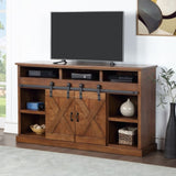 66 inch Electric Fireplace TV Stand for TVs up to 80 inches, Minimal Assembly, Aged Whiskey Finish GL-B108P160224