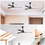 (Same SKU W1592P176977 ) 52" Ceiling Fan, Indoor Outdoor Ceiling Fan With Light with Remote Control, W1592P268338