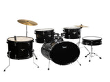Full Size Adult Drum Set 5-Piece Black with Bass two Tom Snare 93977028