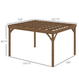 Old 82591044 10' x 12' Outdoor Wooden Pergola, Grape Vine Gazebo for Garden, Patio, Backyard & 67076176