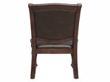 Traditional Dining Wooden Side Chairs Set of 2 Brown Cherry Finish Faux Leather Upholstery Home B01149812