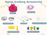 Interactive Kids Play Kitchen with Ice Maker & Chalkboard, Corner Design Pretend Cooking Set with 22168267