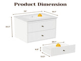 24'' Bathroom with Sink Set, Floating Bathroom Storage Cabinet with Doors and Drawers, Modern 40241163