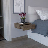 Milano Floating Nightstand , End Table, Side Table Wall-Mounted with Drawer- Dark Brown -Bedroom B070137821