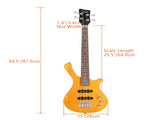 GW101 36in Small Scale Electric Bass Guitar Suit With Mahogany Body SS 37673559